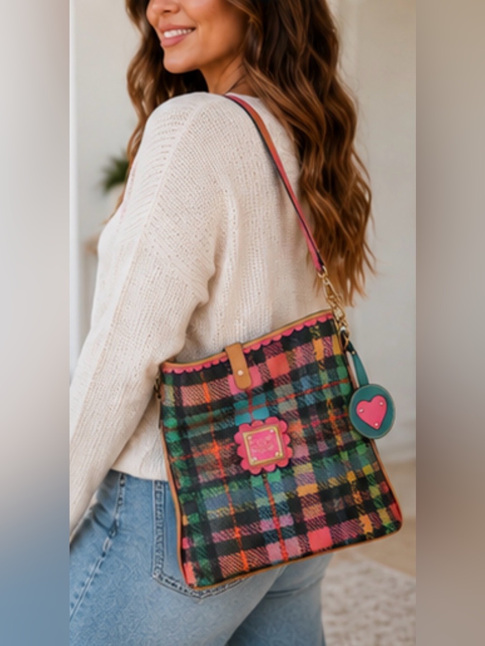 Dooney & Bourke Y2K Vintage Tartan Plaid Bucket Bag